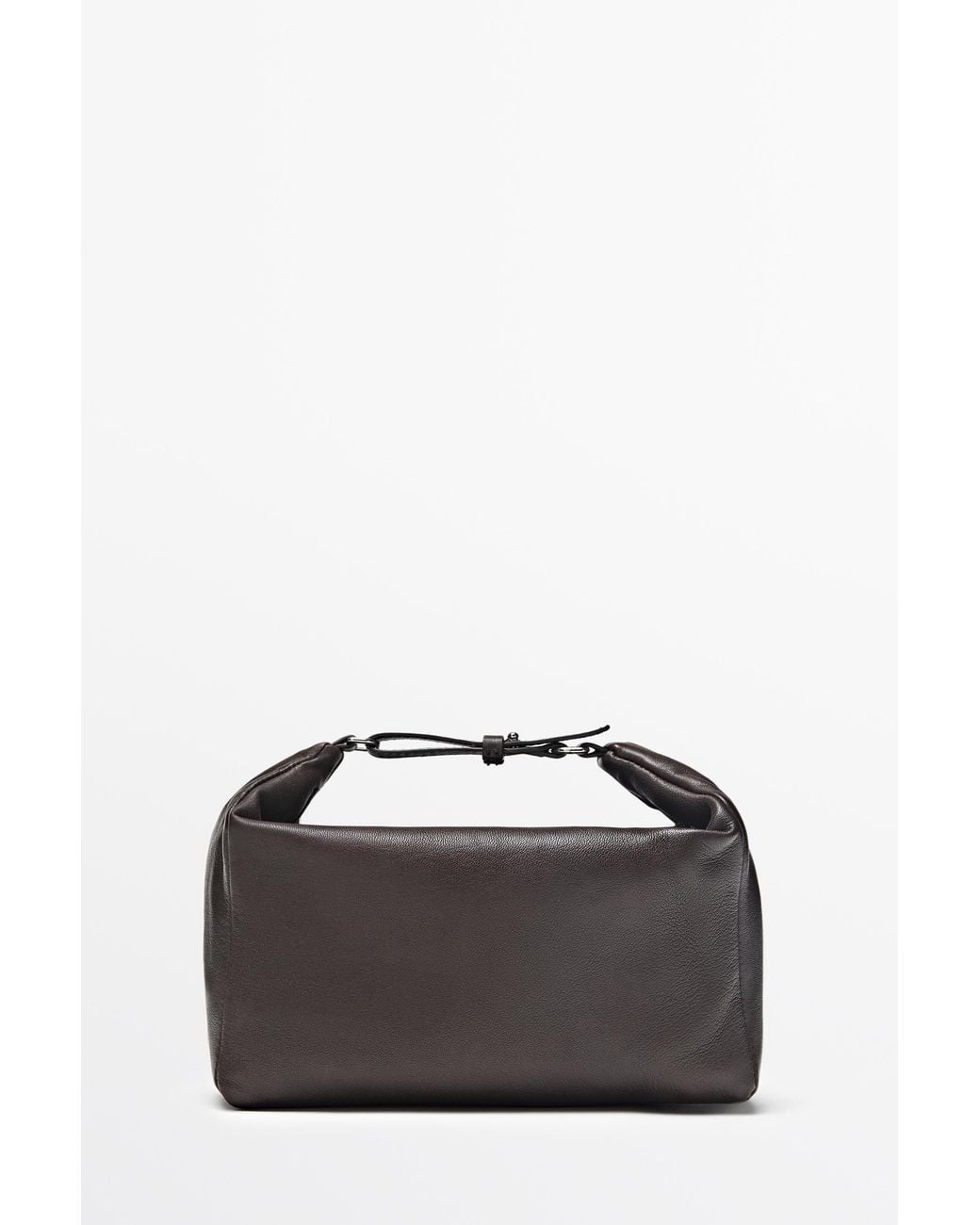 MASSIMO DUTTI Black Small Nappa Leather Handbag