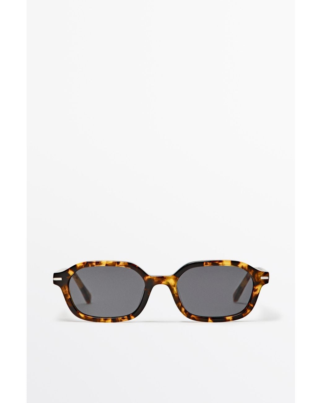 MASSIMO DUTTI Black Square Tortoiseshell-Effect Sunglasses