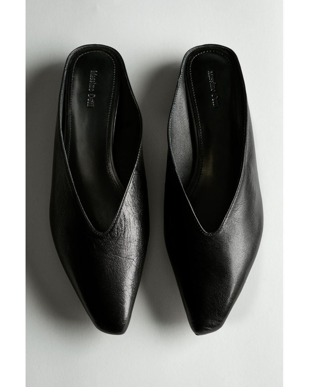 MASSIMO DUTTI Black Soft Leather Mules