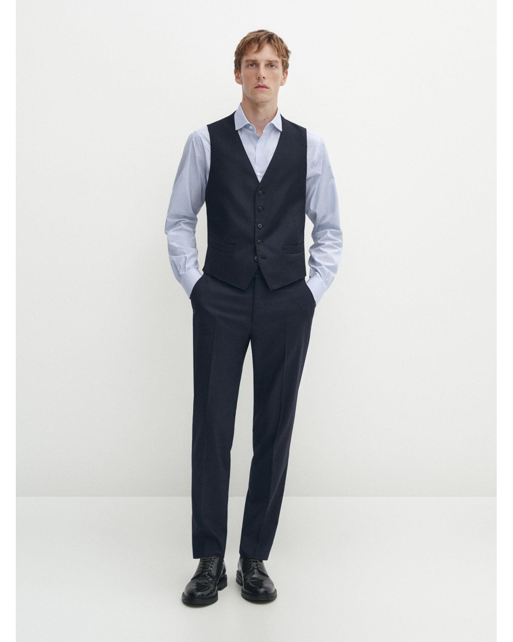 Chaleco Traje Azul 100 Lana MASSIMO DUTTI de hombre de color Azul Lyst