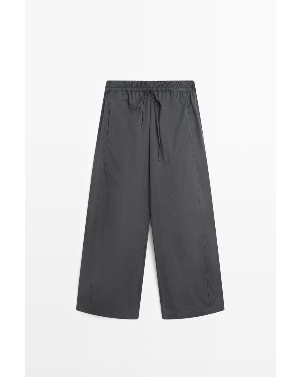 MASSIMO DUTTI Cropped Technische Barrel Broek in het Gray