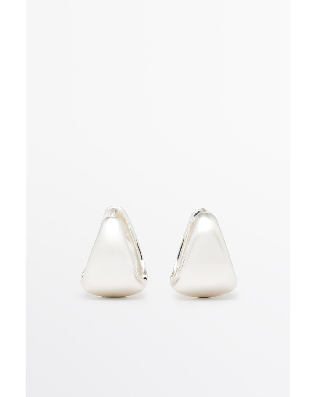 MASSIMO DUTTI White Voluminous Earrings