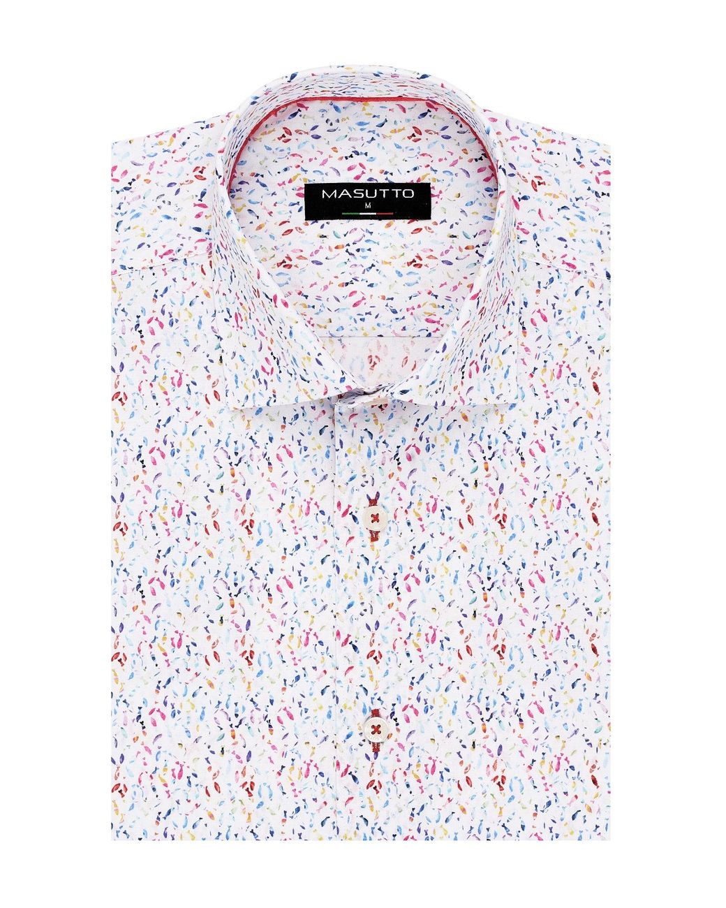 MASUTTO Mens Button Down Dress Shirt Print Pattern