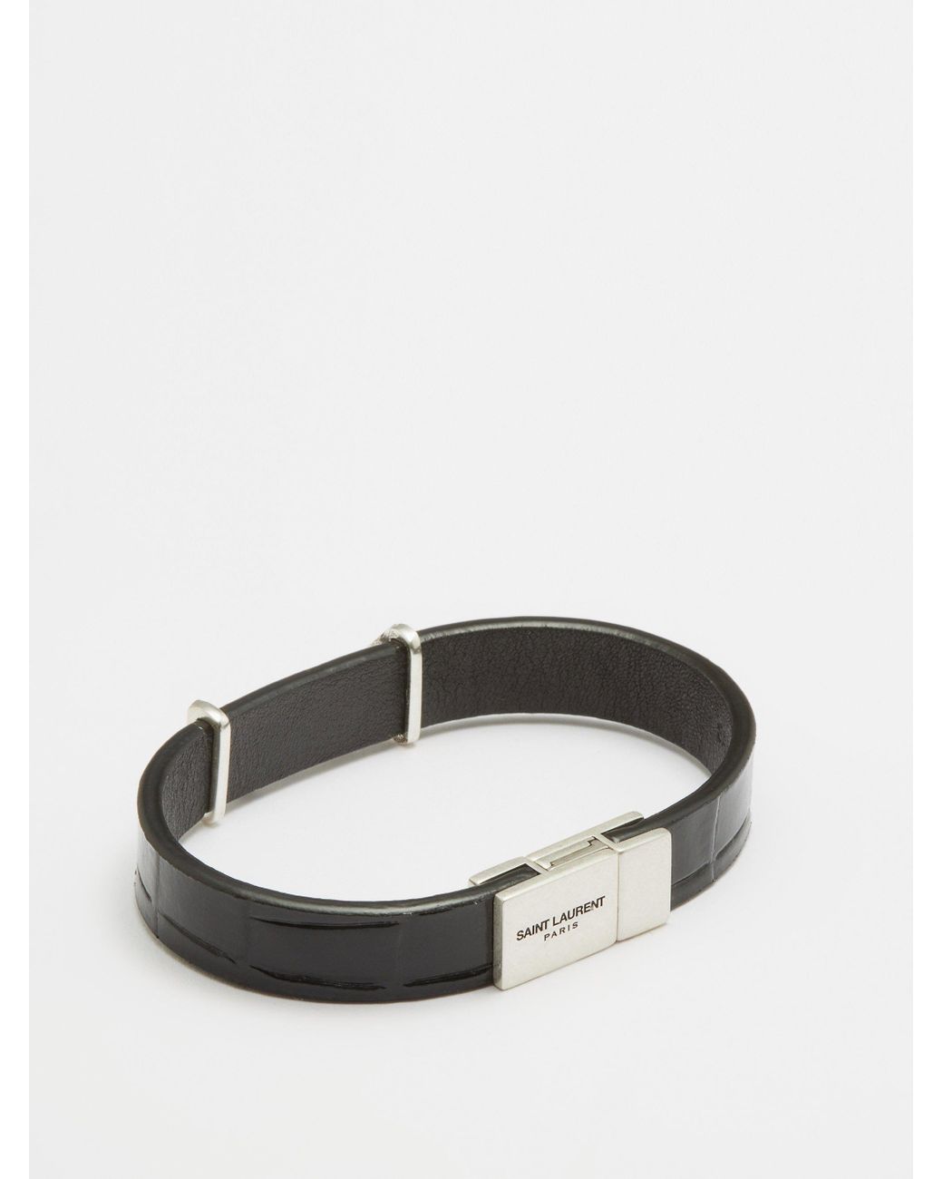 Cassandre double-row leather bracelet - Saint Laurent - Men | Luisaviaroma