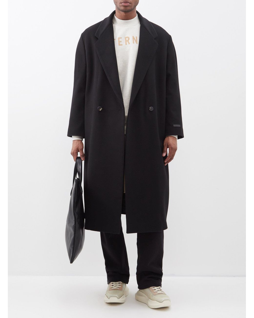Fear Of God Eternal Double breasted Wool Overcoat in Black for