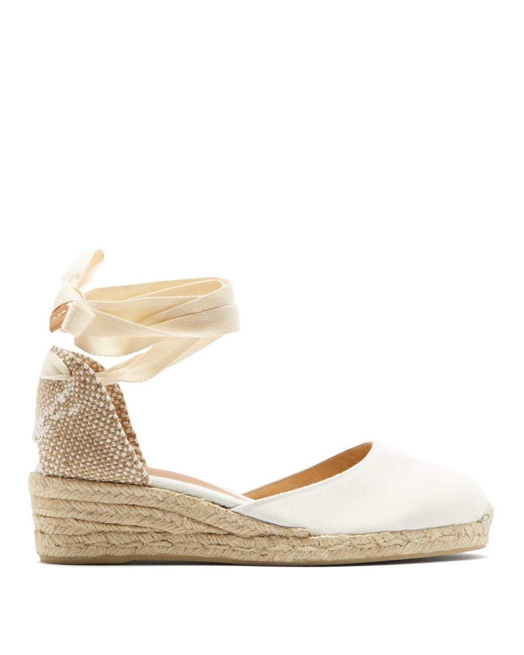 Castañer Carina 30 Canvas & Jute Espadrille Wedges in White | Lyst