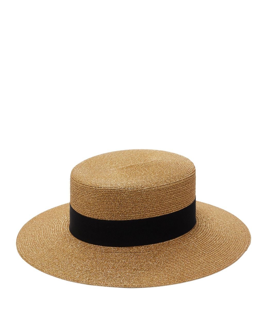Gucci Beelogo Fauxstraw Boater Hat in Natural Lyst
