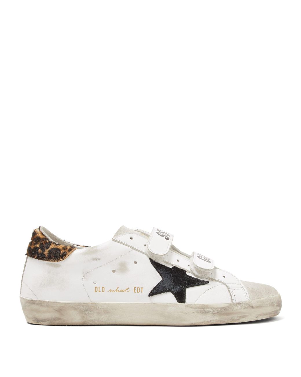 Golden Goose Deluxe Brand Old School Velcro Logo-strap Leather Trainers ...
