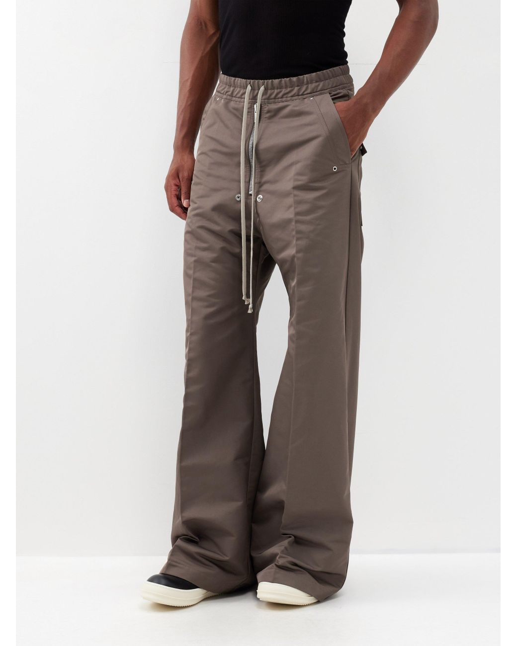 Rick Owens Bela Drawstring Wide-leg Trousers in Brown for Men