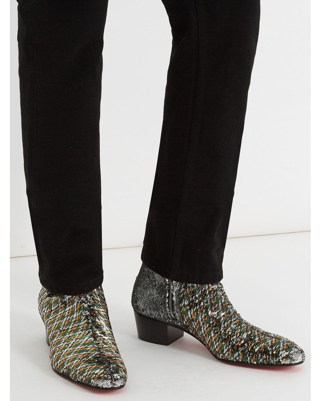 Christian Louboutin Huston Sequin Embellished Ankle Boots for Men | Lyst