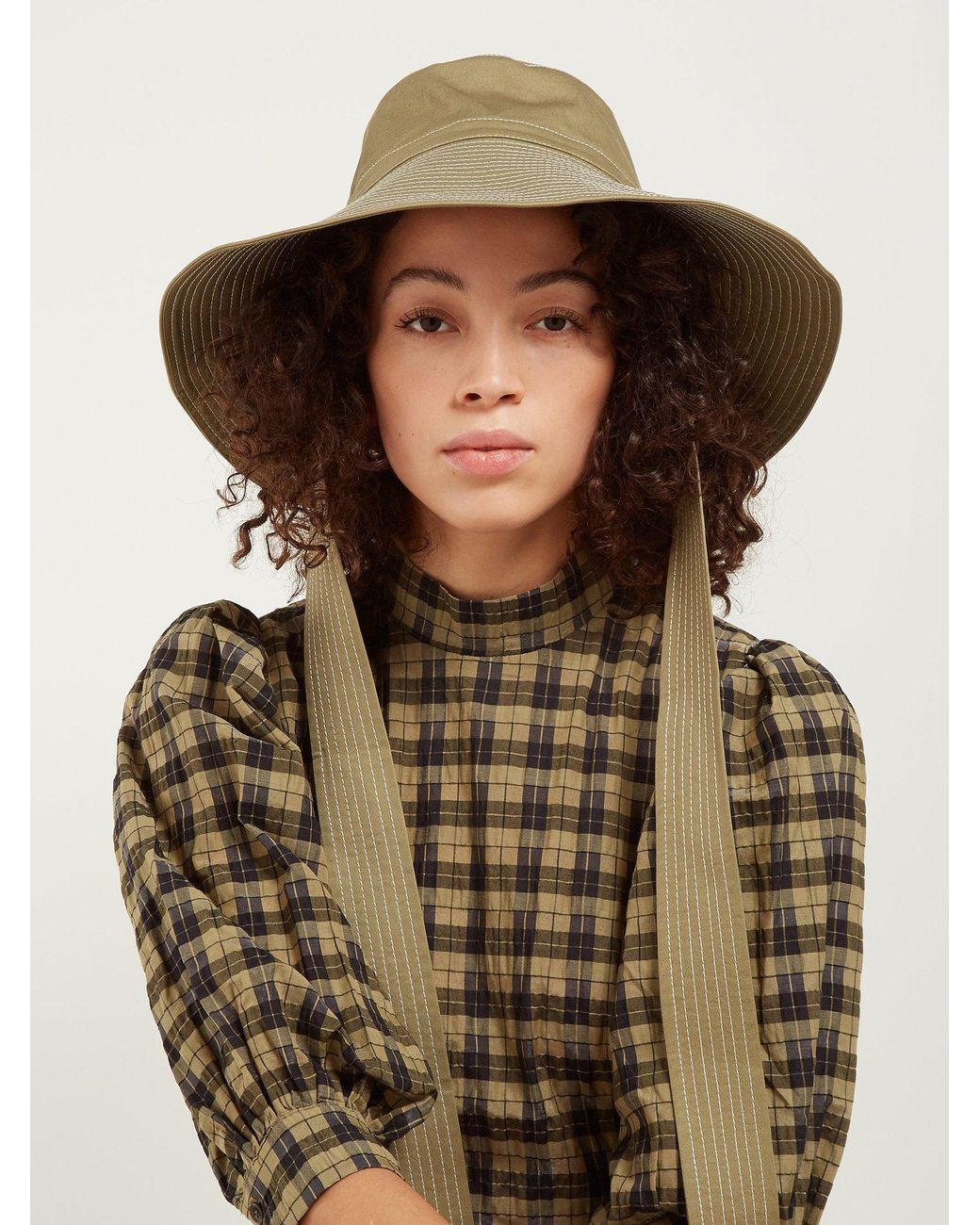 Ganni wide brim hat sale