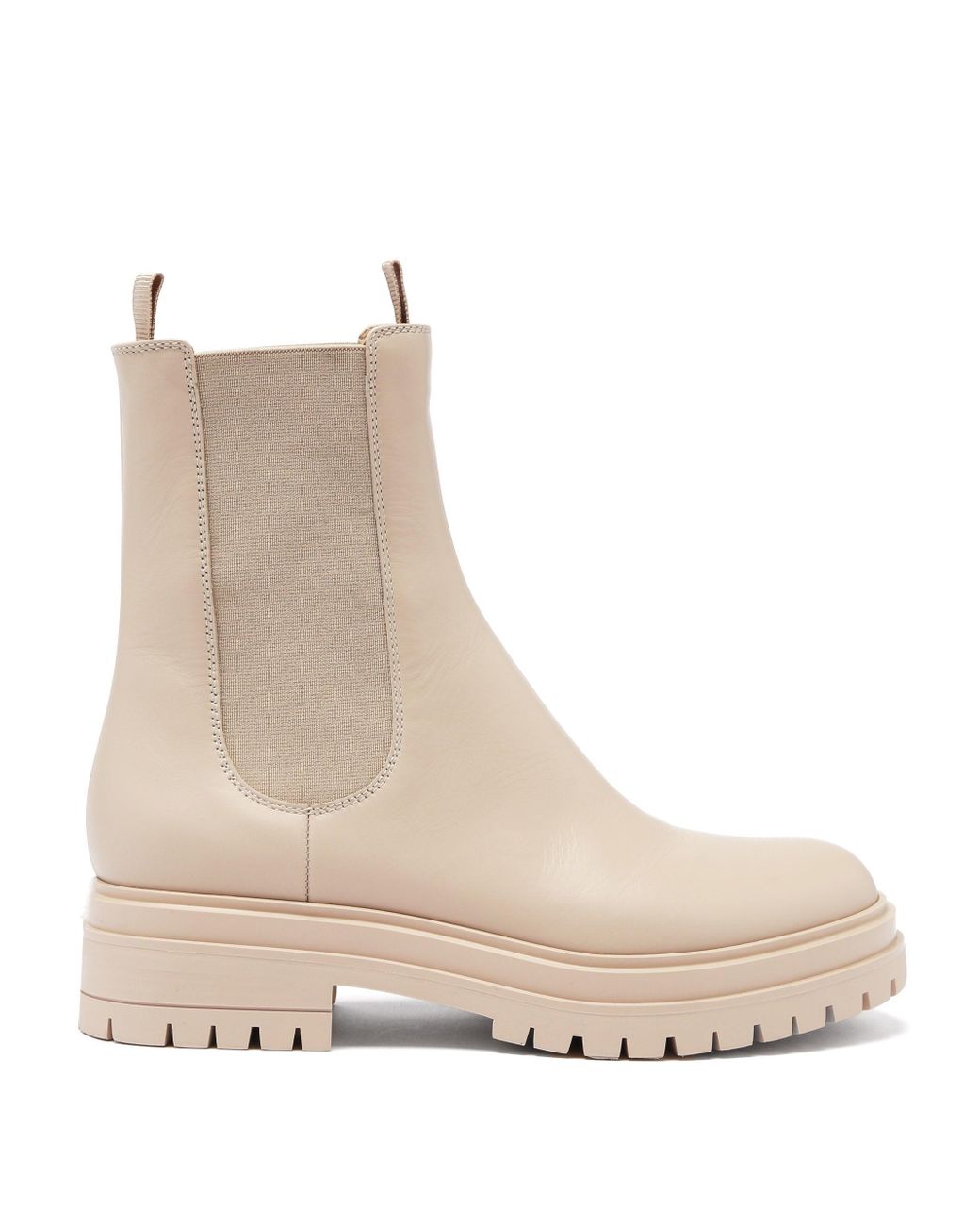 Gianvito Rossi Chester Trek-sole Leather Chelsea Boots in Light Beige ...