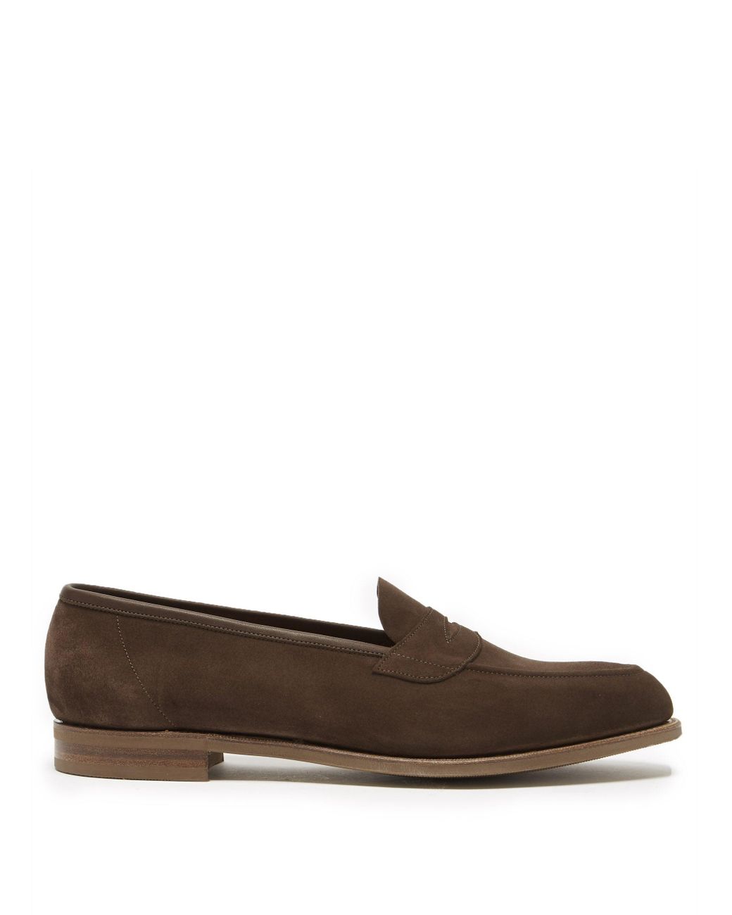 Edward Green Ventnor Suede Penny Loafers in Dark Brown (Brown) for Men ...