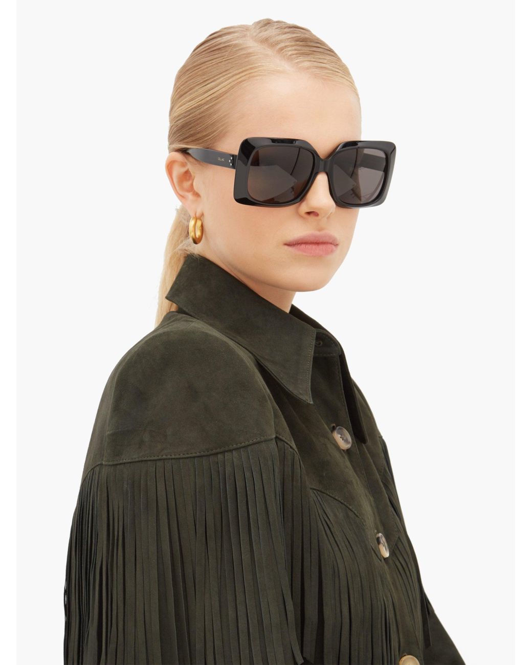 Celine Oversized Square Acetate Sunglasses in Black | Lyst UK