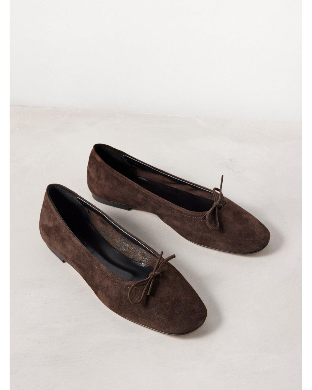 Aeyde Delfina Suede Ballet Flats in Natural Lyst UK