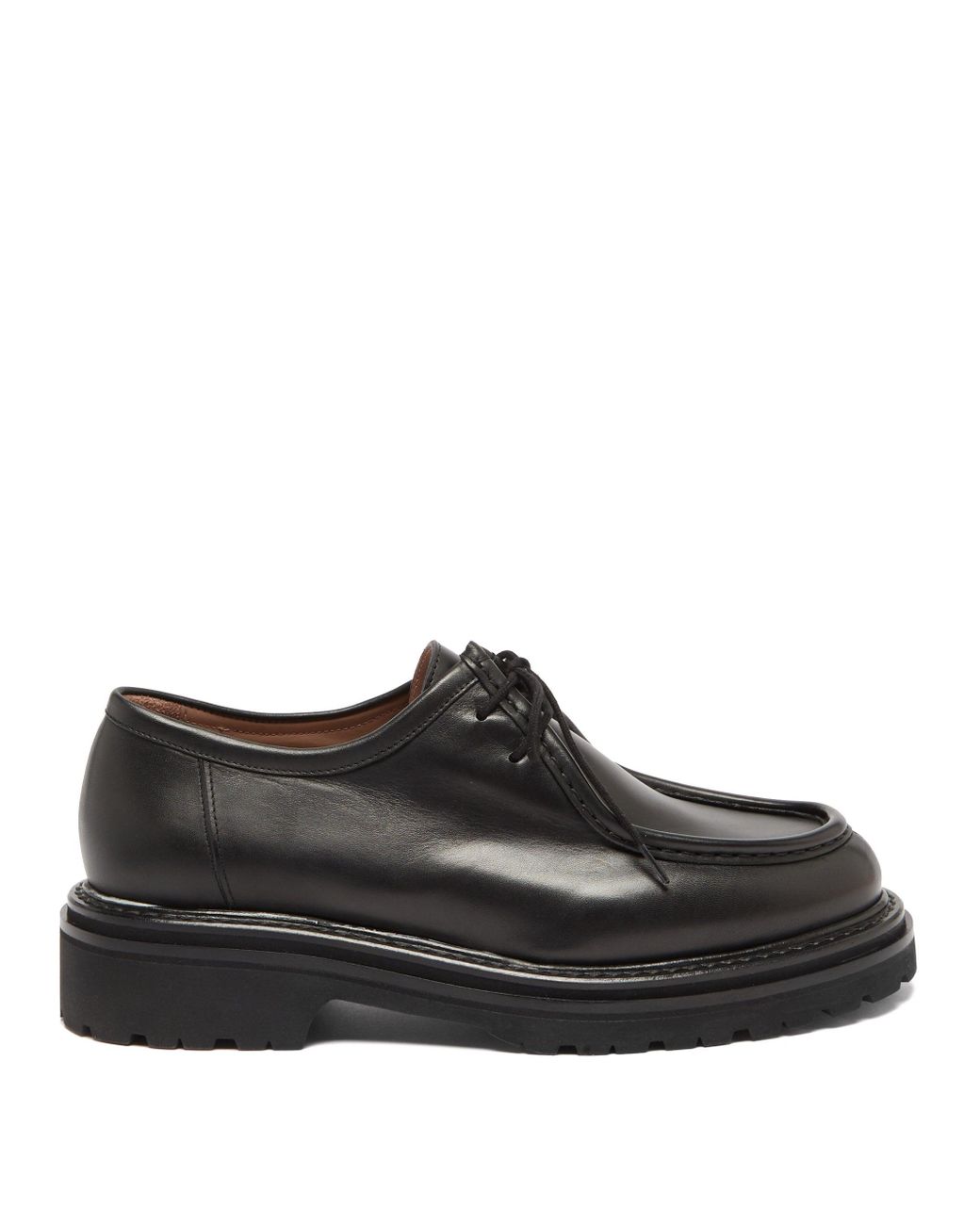 LEGRES Lace-up Leather Derby Shoes in Black | Lyst