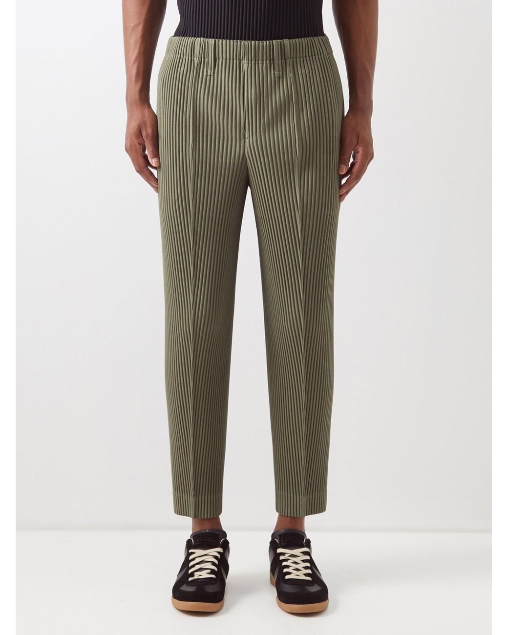 Homme Plissé Issey Miyake Technical-pleated Tapered-leg Trousers in ...