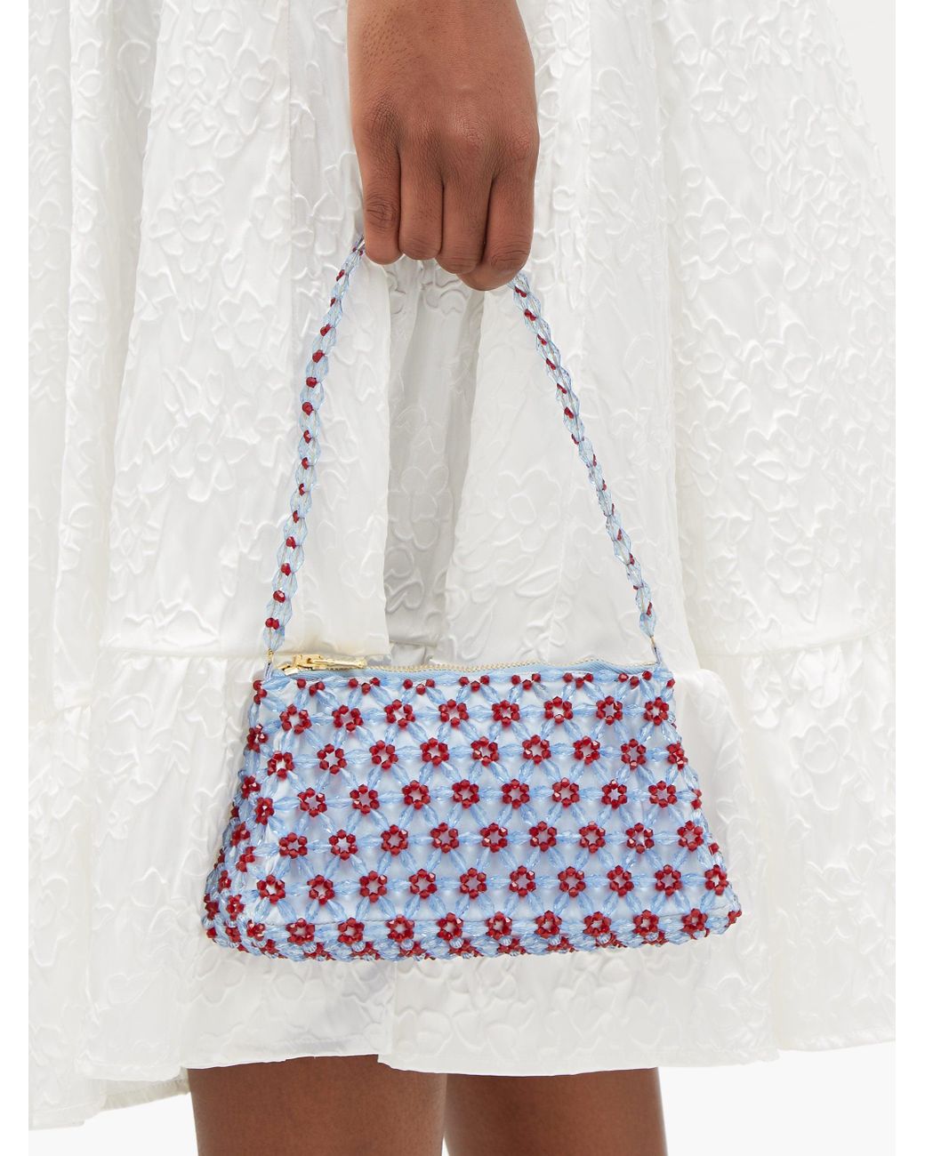 Shrimps Dawson Floral beaded Bag in Blue Lyst