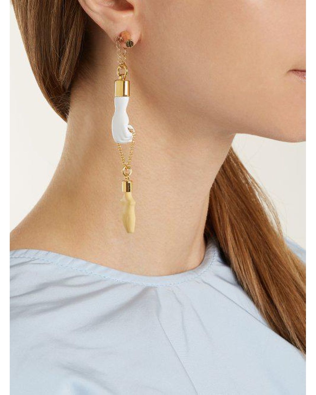 Chlo Femininities Hand And Bust Drop Earrings in Natural Lyst