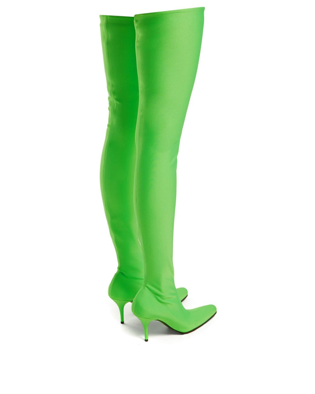 Cagole Leather Knee High Boots in Green  Balenciaga  Mytheresa