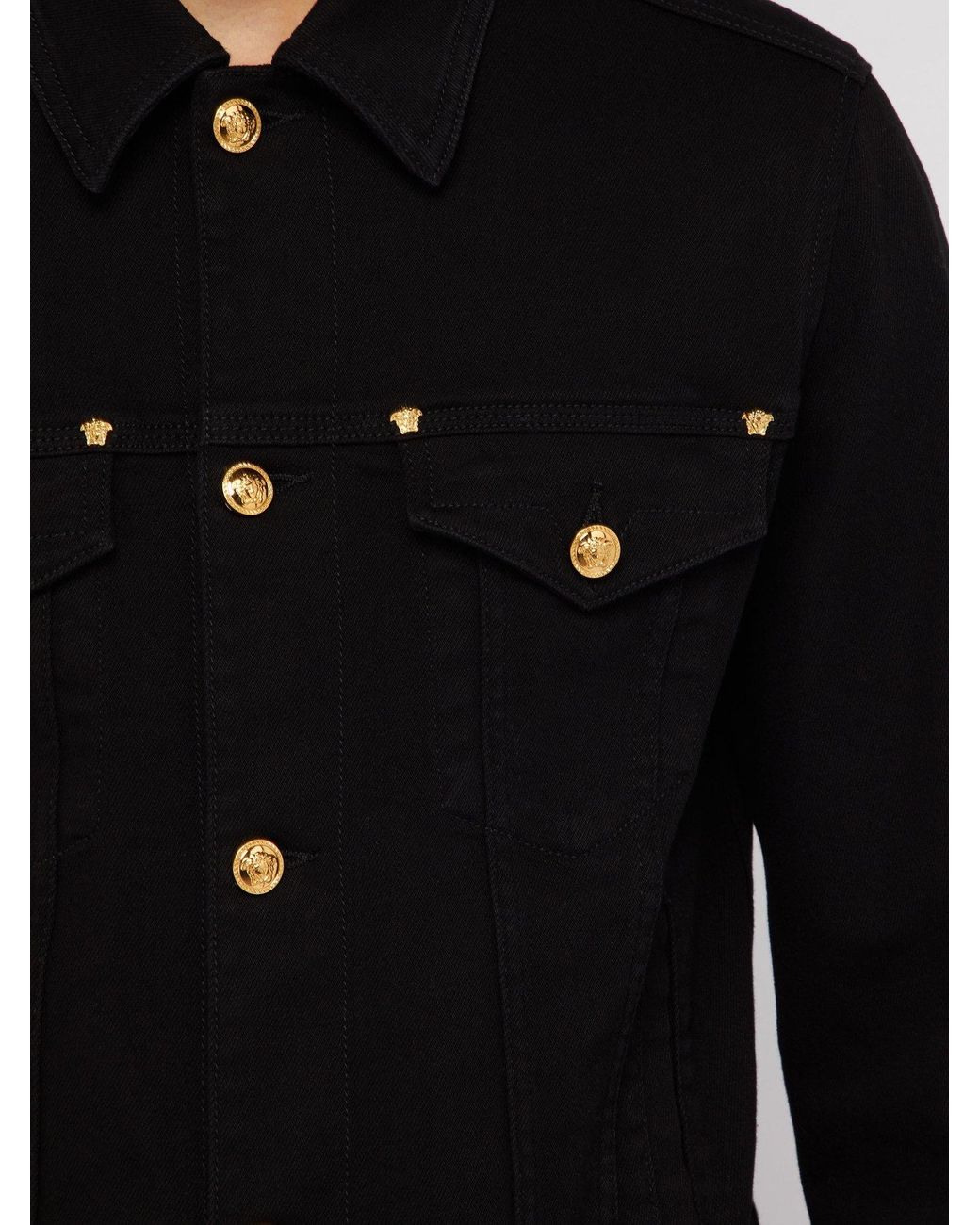 Versace Medusa Button Denim Jacket in 