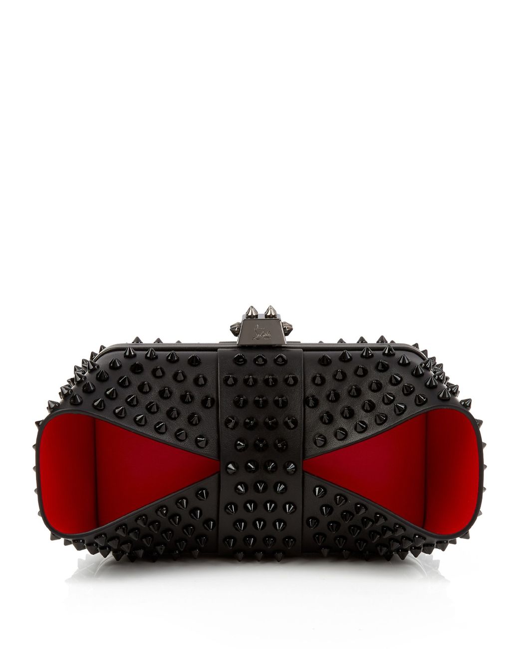 Christian Louboutin Grandotto Spike embellished Leather Clutch in