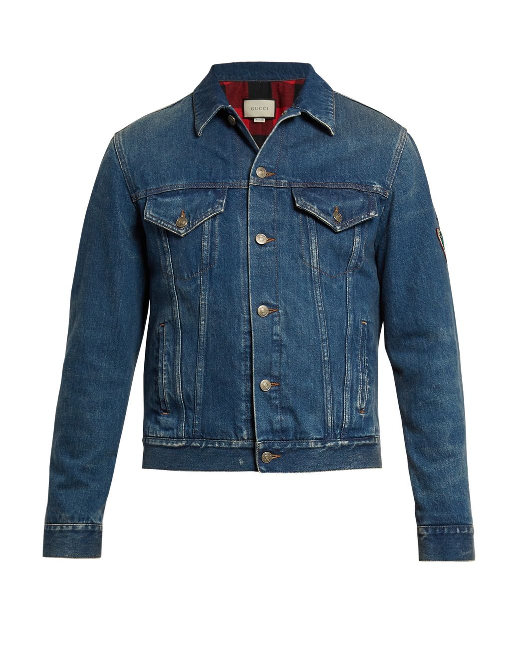 Gucci Tiger-embroidered Denim Jacket in Blue for Men | Lyst Canada