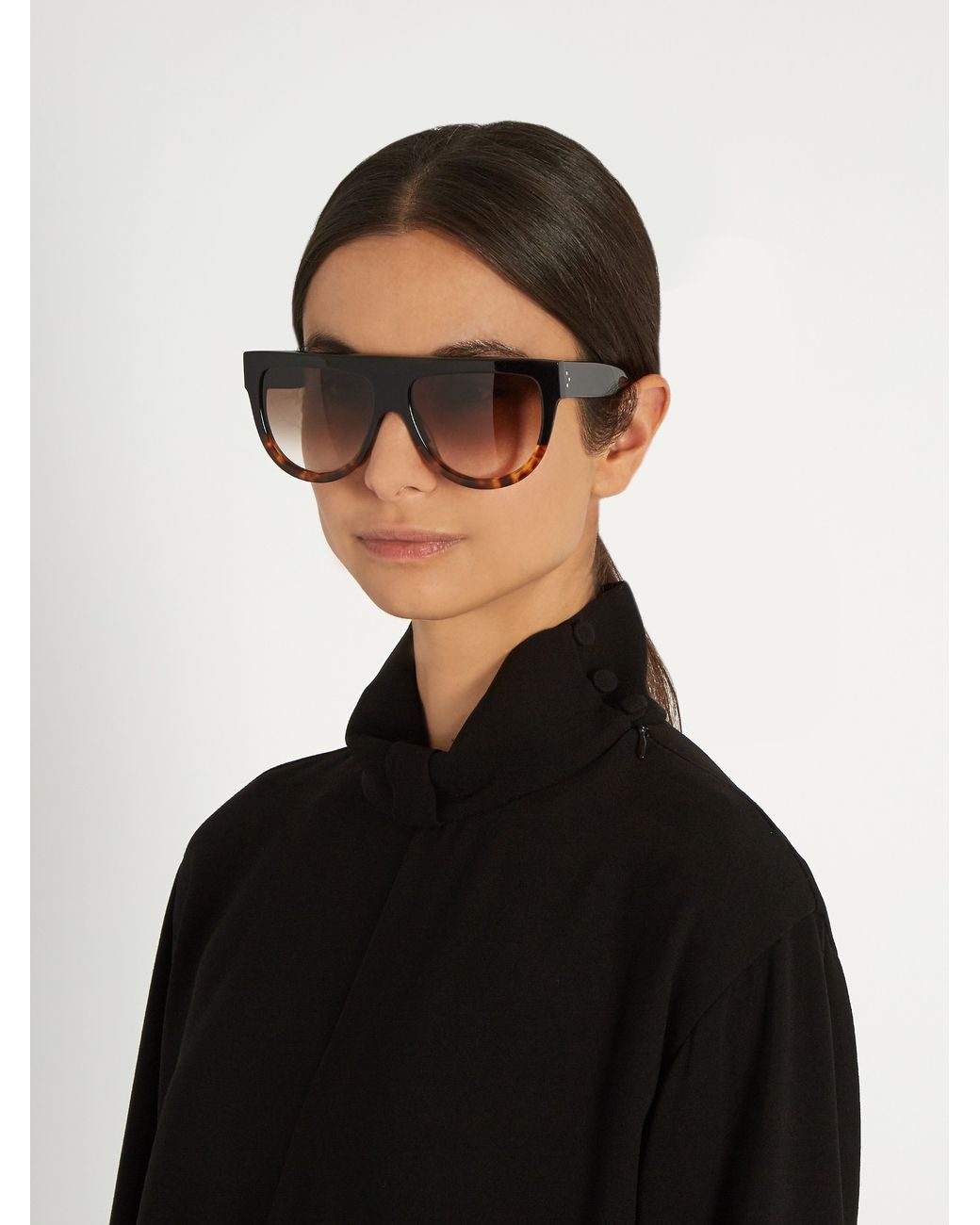 Celine D-frame Flat-top Sunglasses in Black | Lyst
