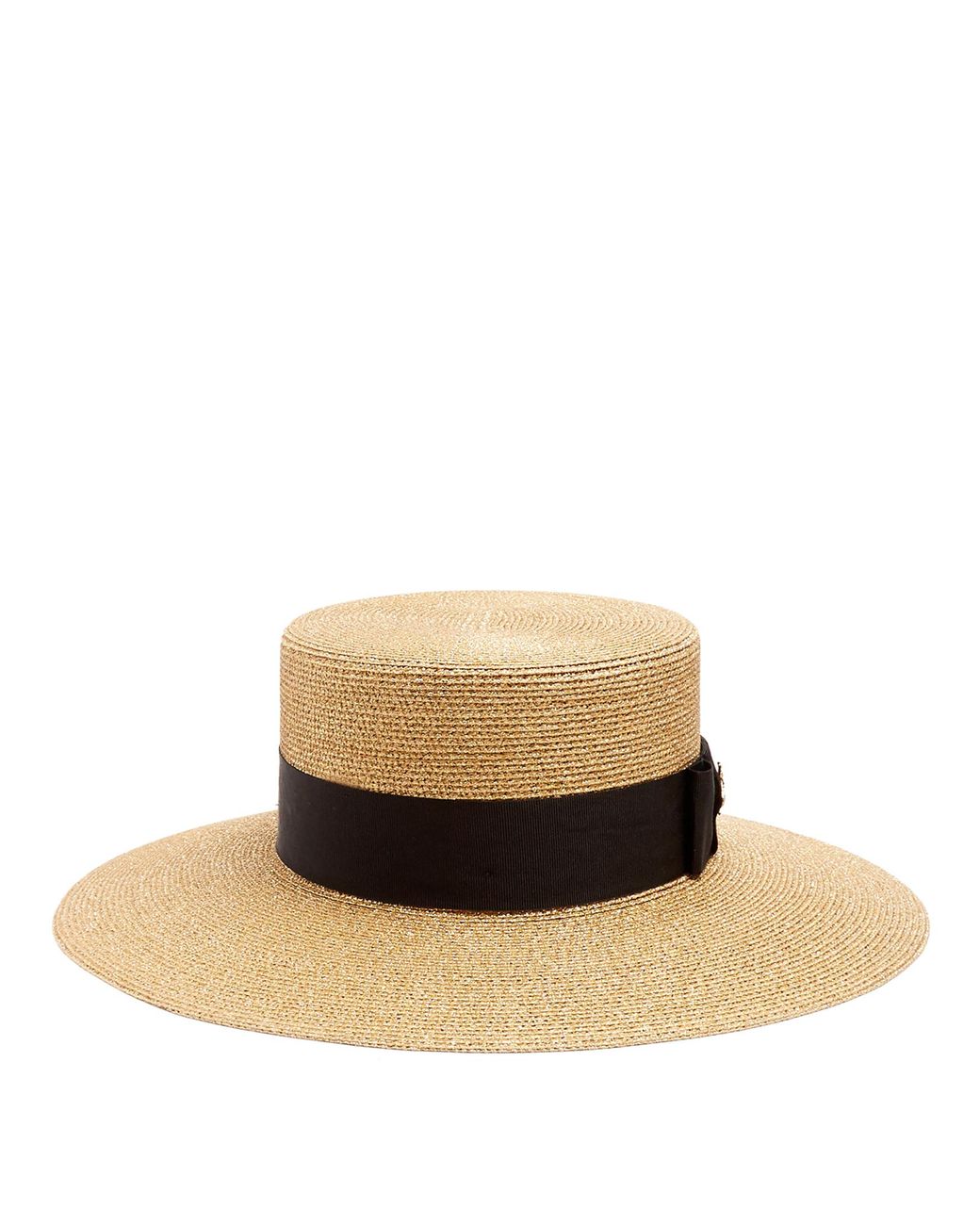 Gucci Straw Boater Hat in Metallic Lyst