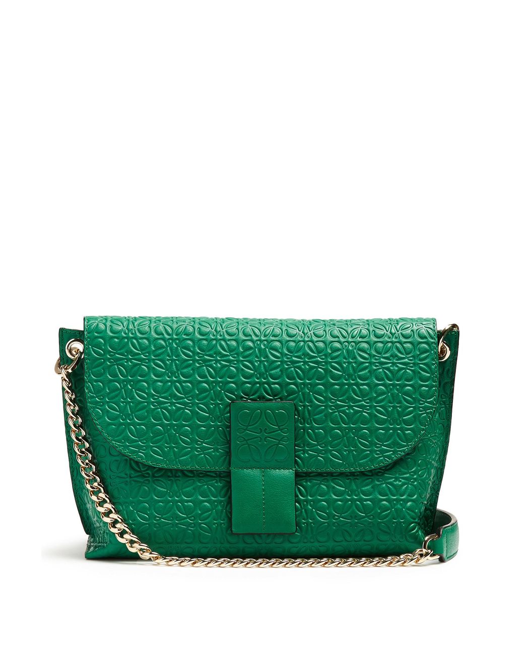 Loewe Avenue Leather Cross-Body Bag in Green | Lyst