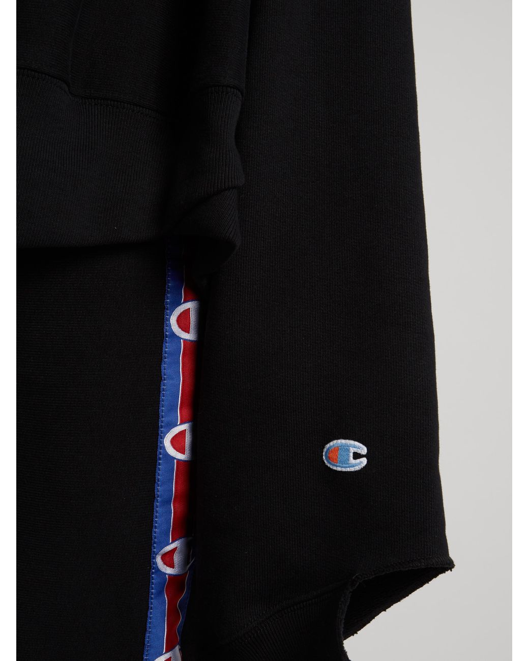 Vetements X Champion Oversized Cotton-blend Sweatshirt in Black | Lyst