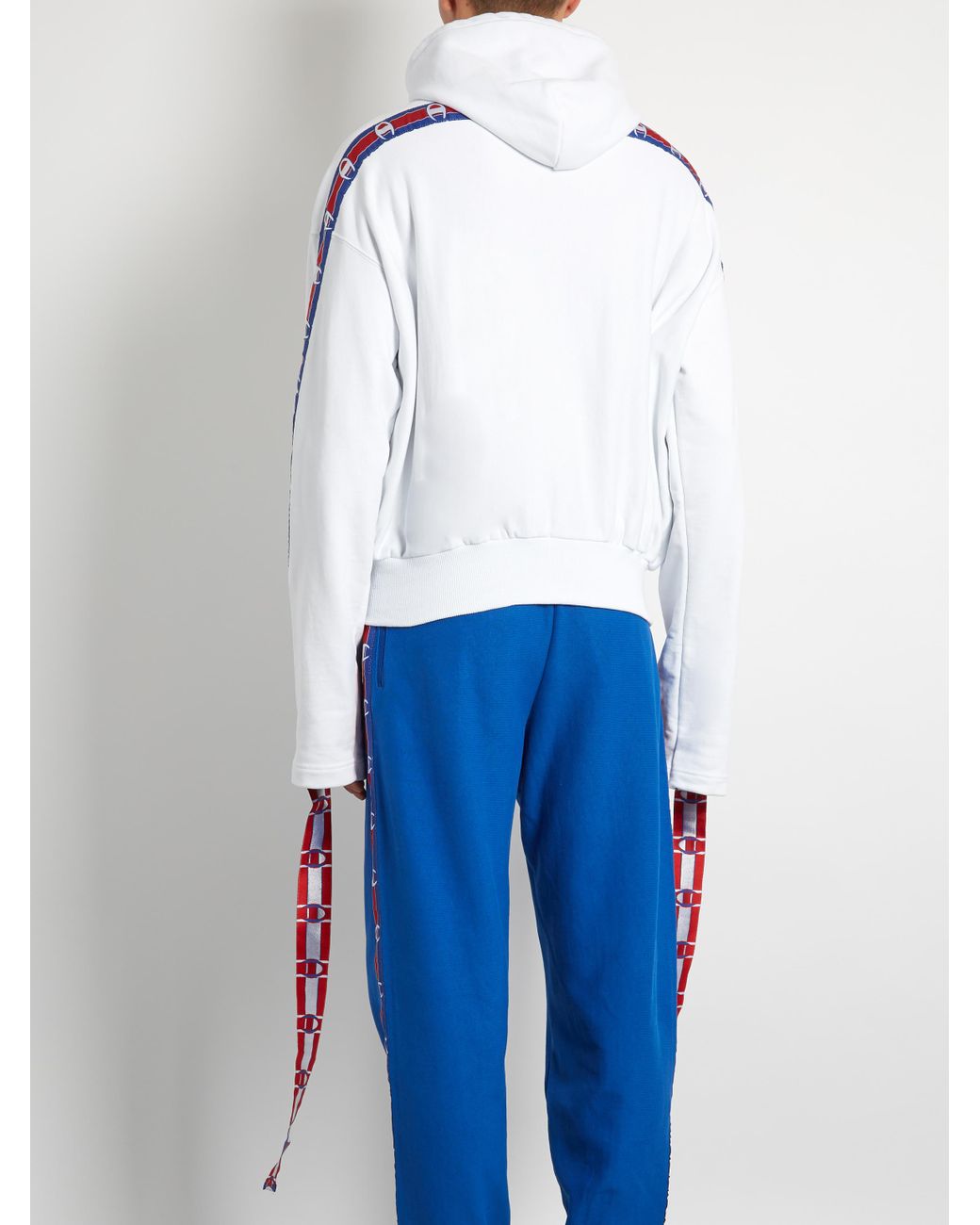 Vetements X Champion Hooded Sweatshirt in White for Men | Lyst