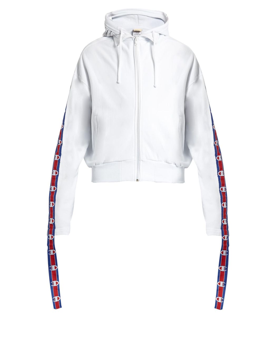 Vetements Cotton X Champion Hooded Sweatshirt in White for Men | Lyst