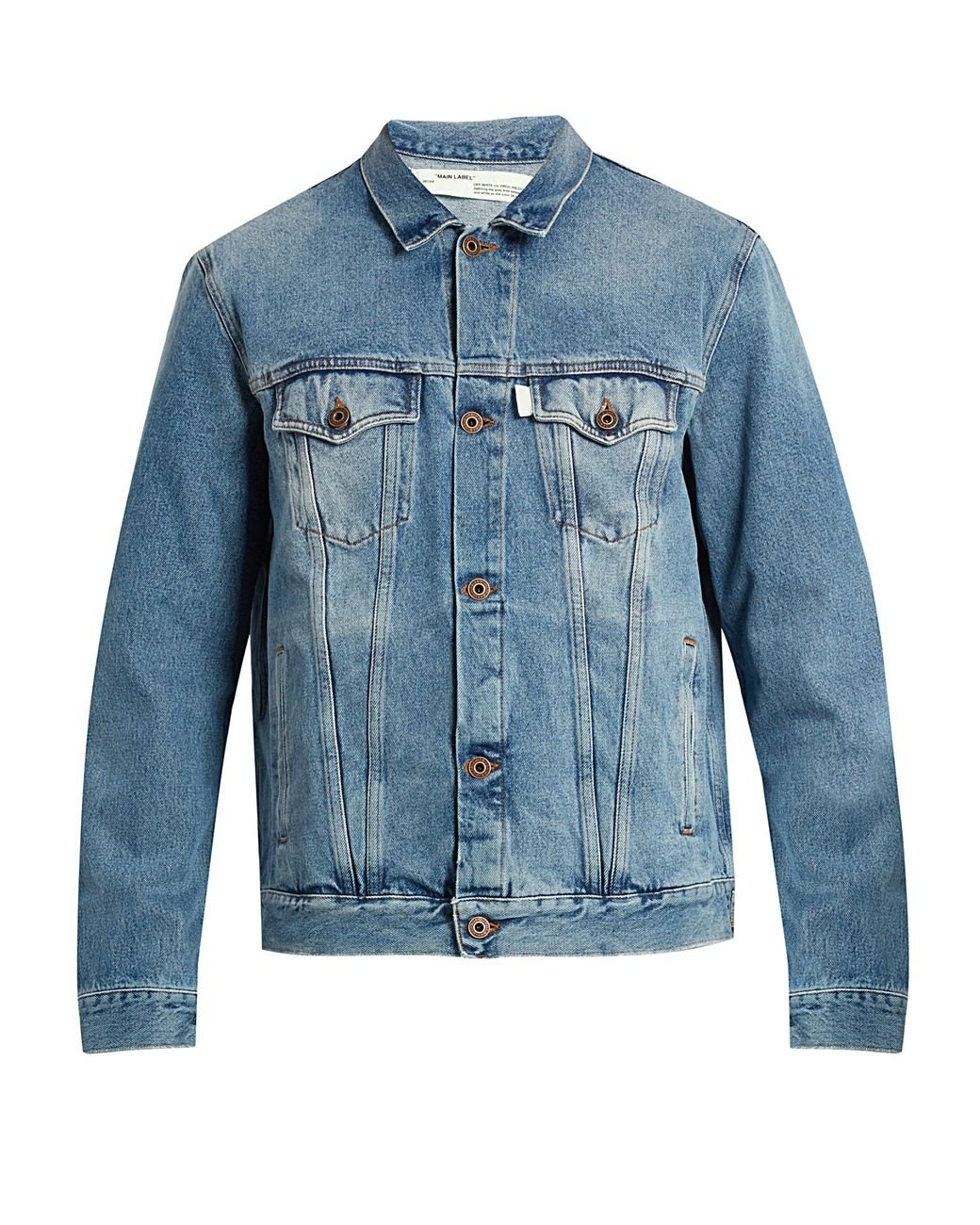 OffWhite c/o Virgil Abloh Spray Paint Denim Jacket in Blue for Men Lyst