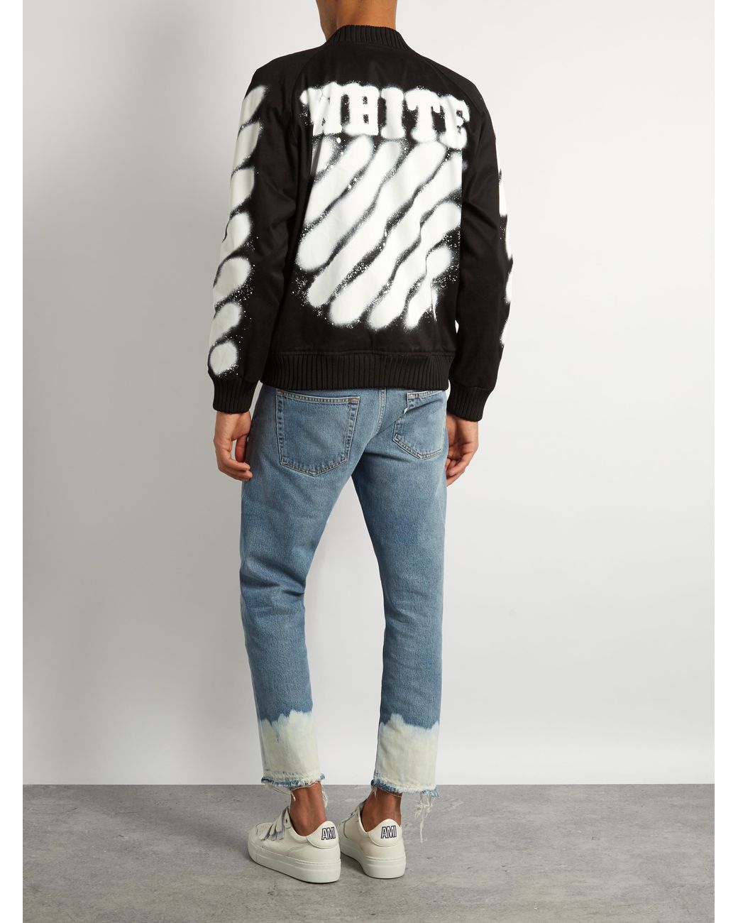 Black Off White Paint Jacket Off-White Hooded Spray-paint Jacket