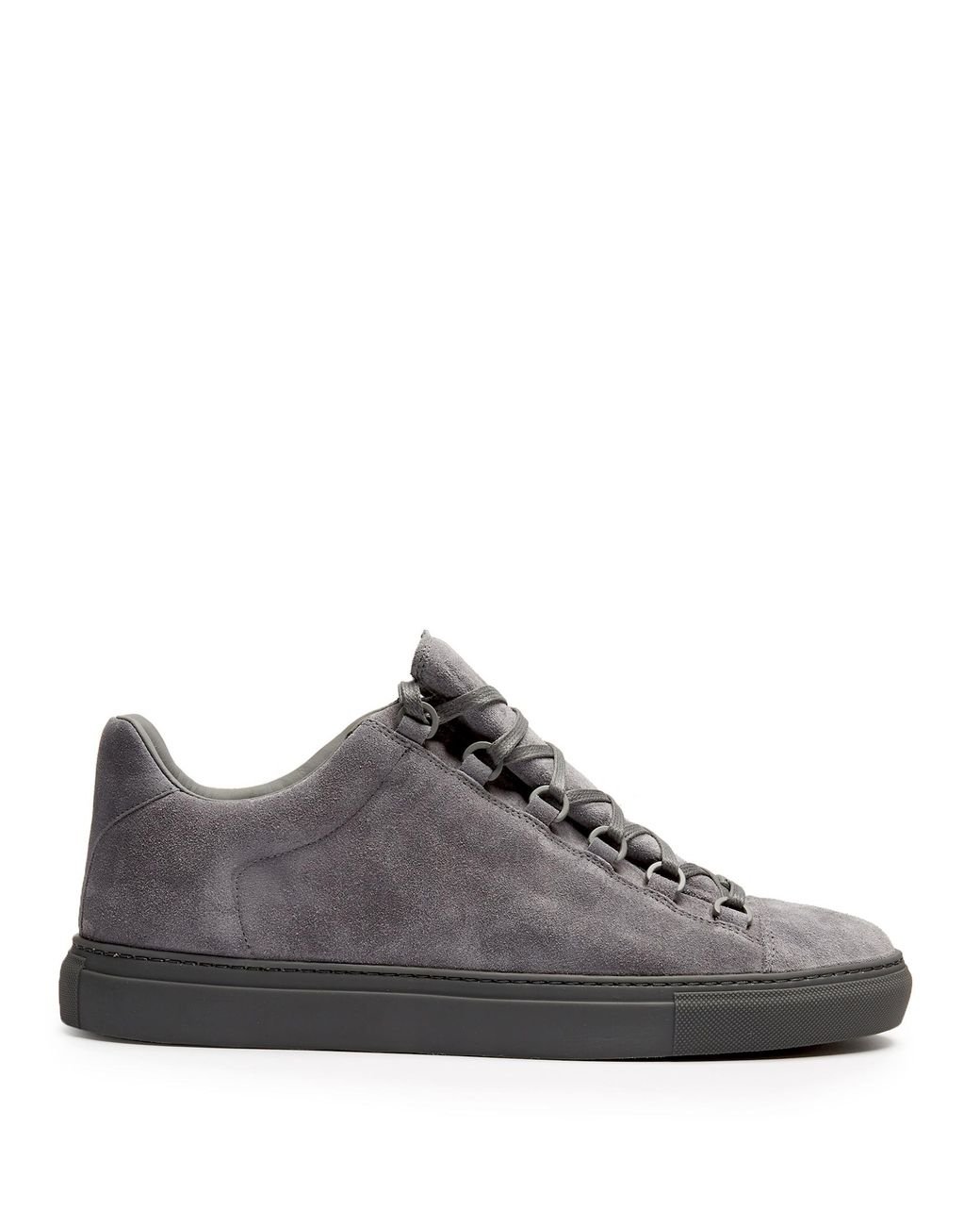 Balenciaga Arena Lowtop Suede Trainers in Gray for Men  Lyst
