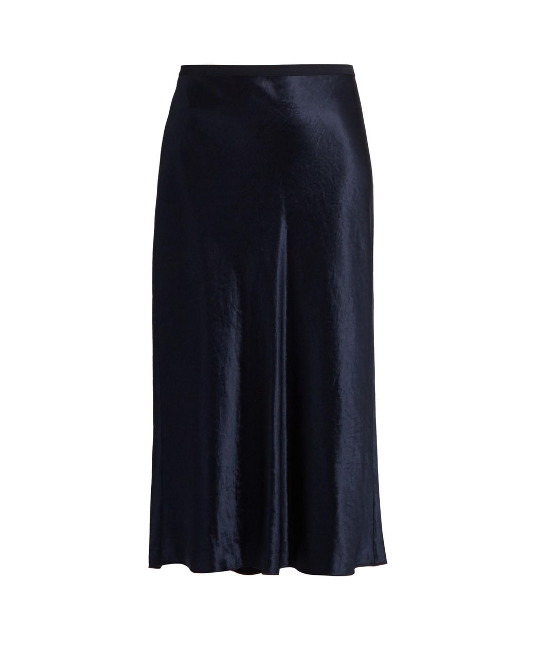 Vince Satin Midi Skirt in Blue | Lyst