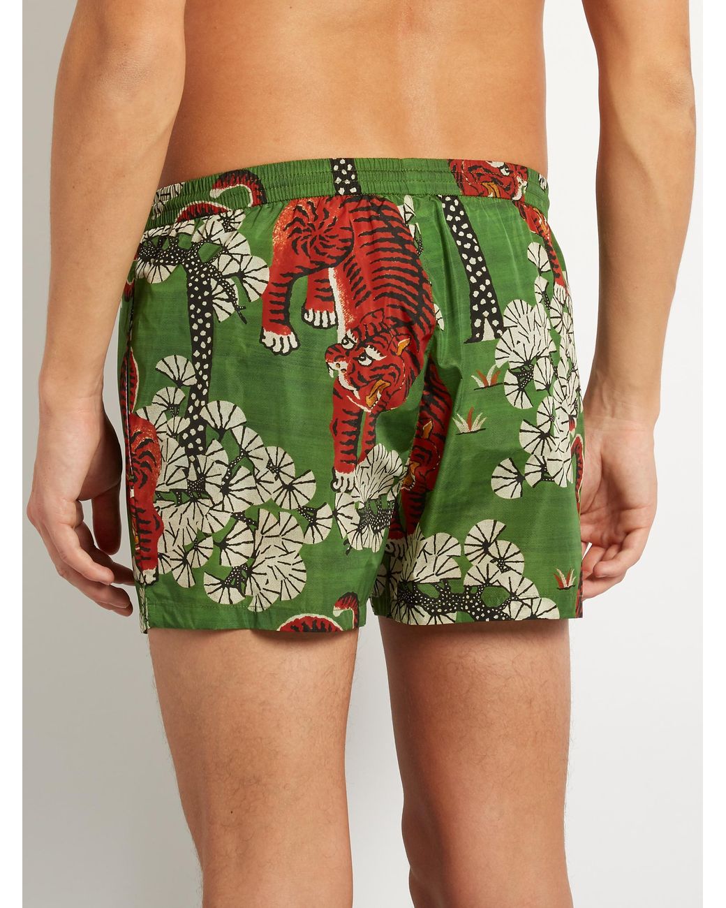 Tiger-print Nylon Swim Shorts 