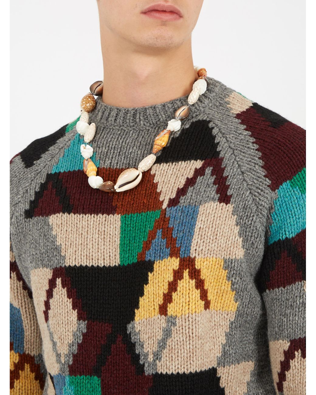 Prada Multi shell Necklace Lyst Canada