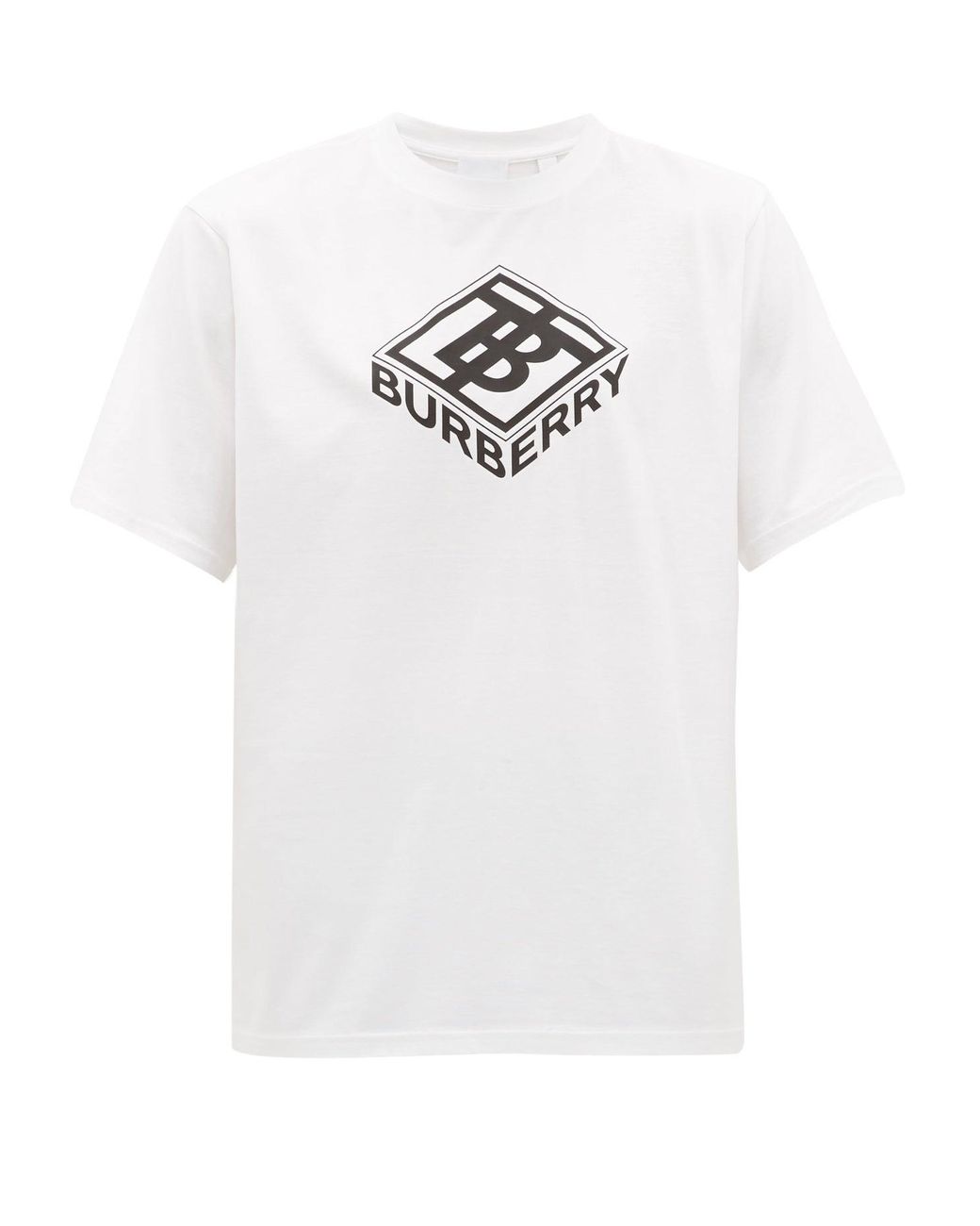 Burberry Ellison Logo-print Cotton T-shirt in White for Men | Lyst
