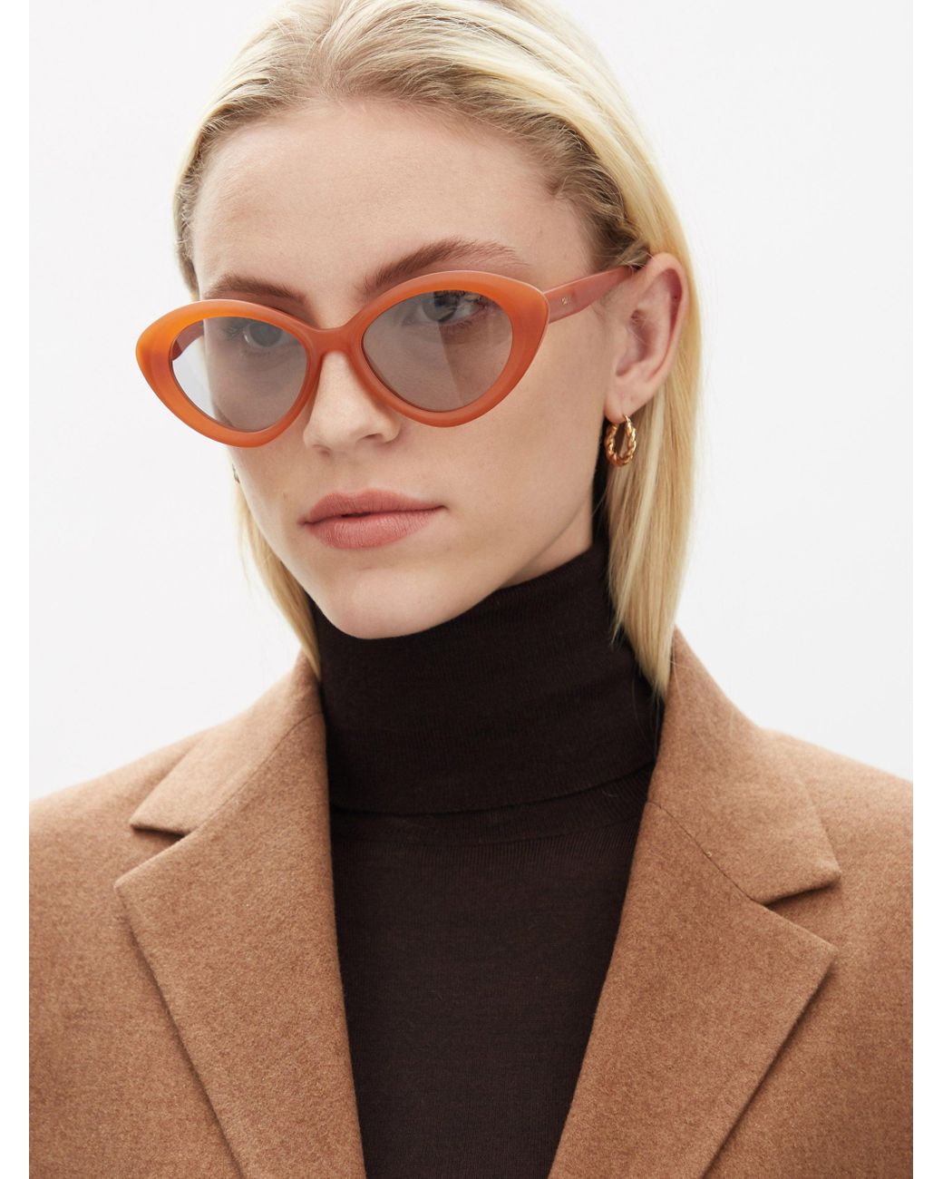 Chloé Osco Oversized Cat-eye Acetate Sunglasses in Orange | Lyst Australia