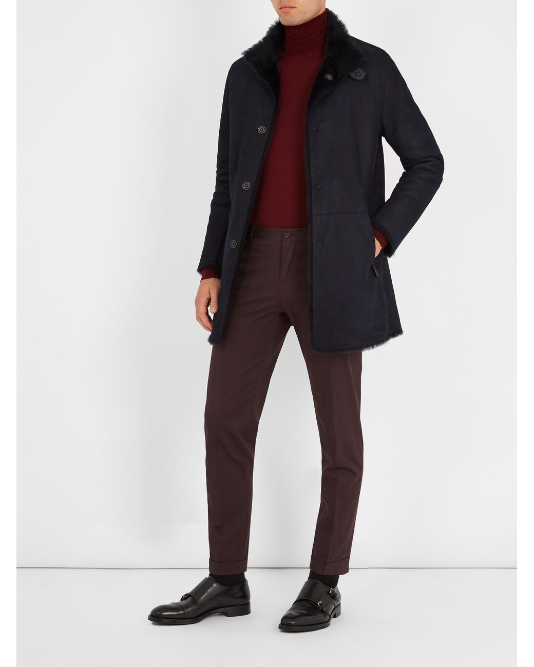 Armani clearance shearling coat