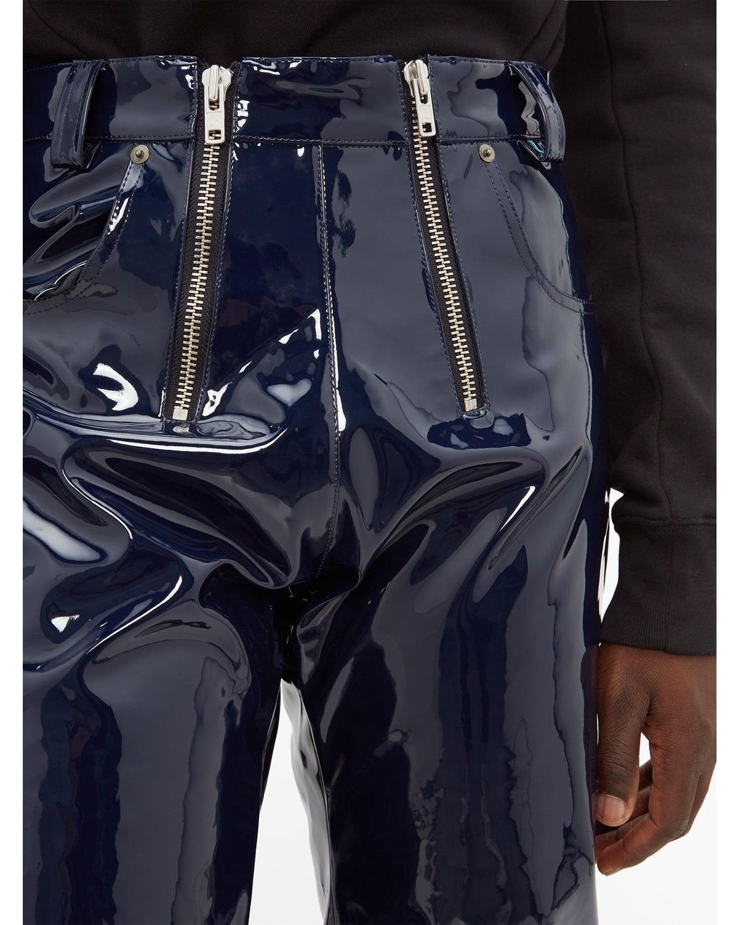 GmbH High-waisted Vinyl Trousers in Blue for Men | Lyst