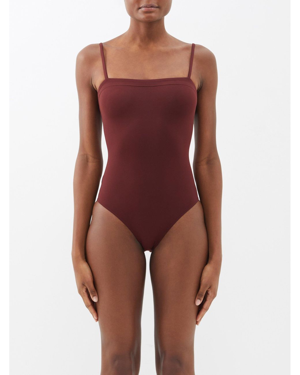 Eres Aquarelle Squareneck Swimsuit in Red Lyst