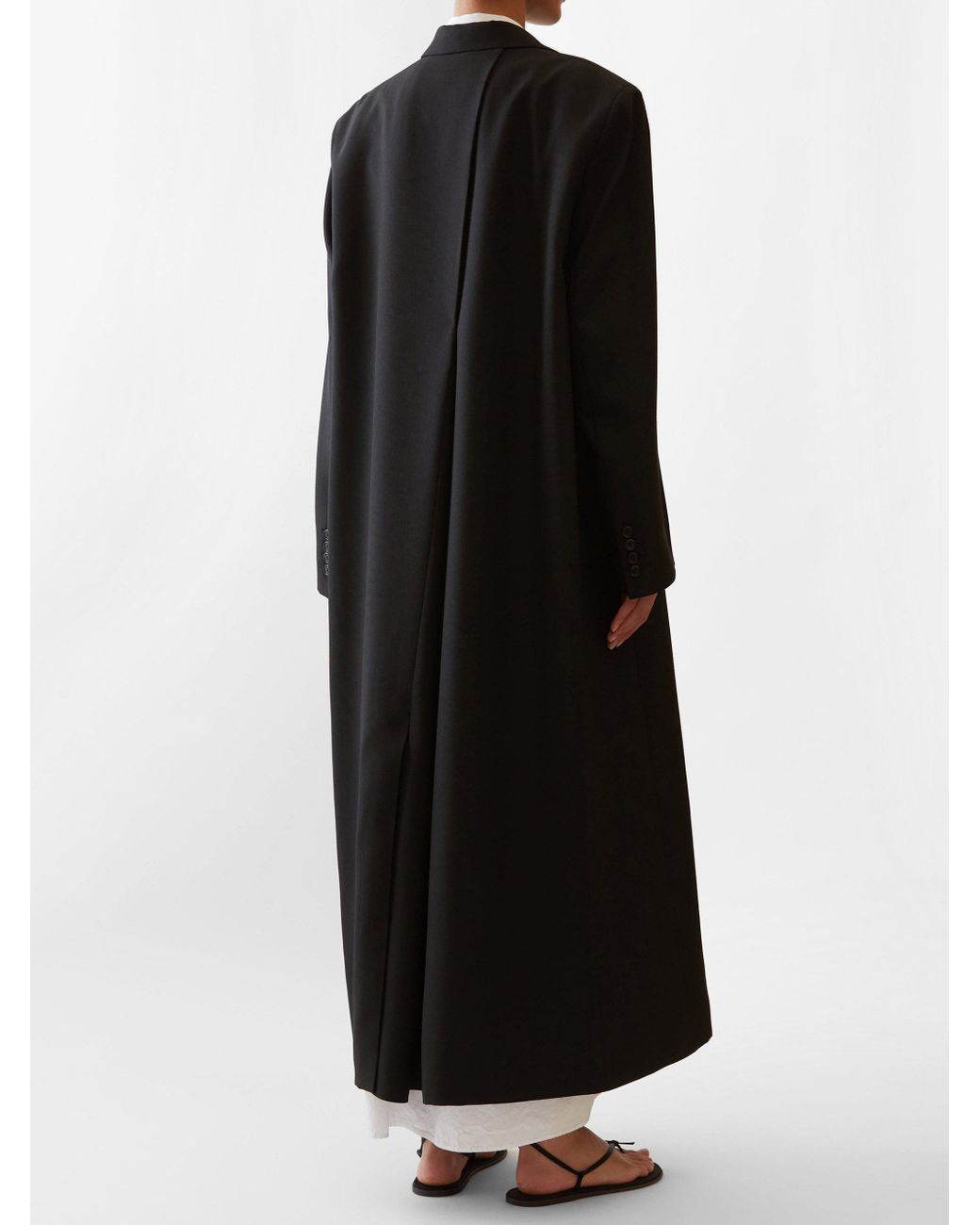 The Row Cheval Wool blend Longline Coat in Black Lyst UK