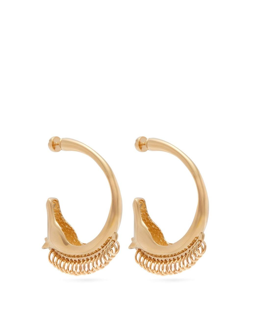 Chlo Arizona Horse Brass Hoop Earrings in Metallic Lyst