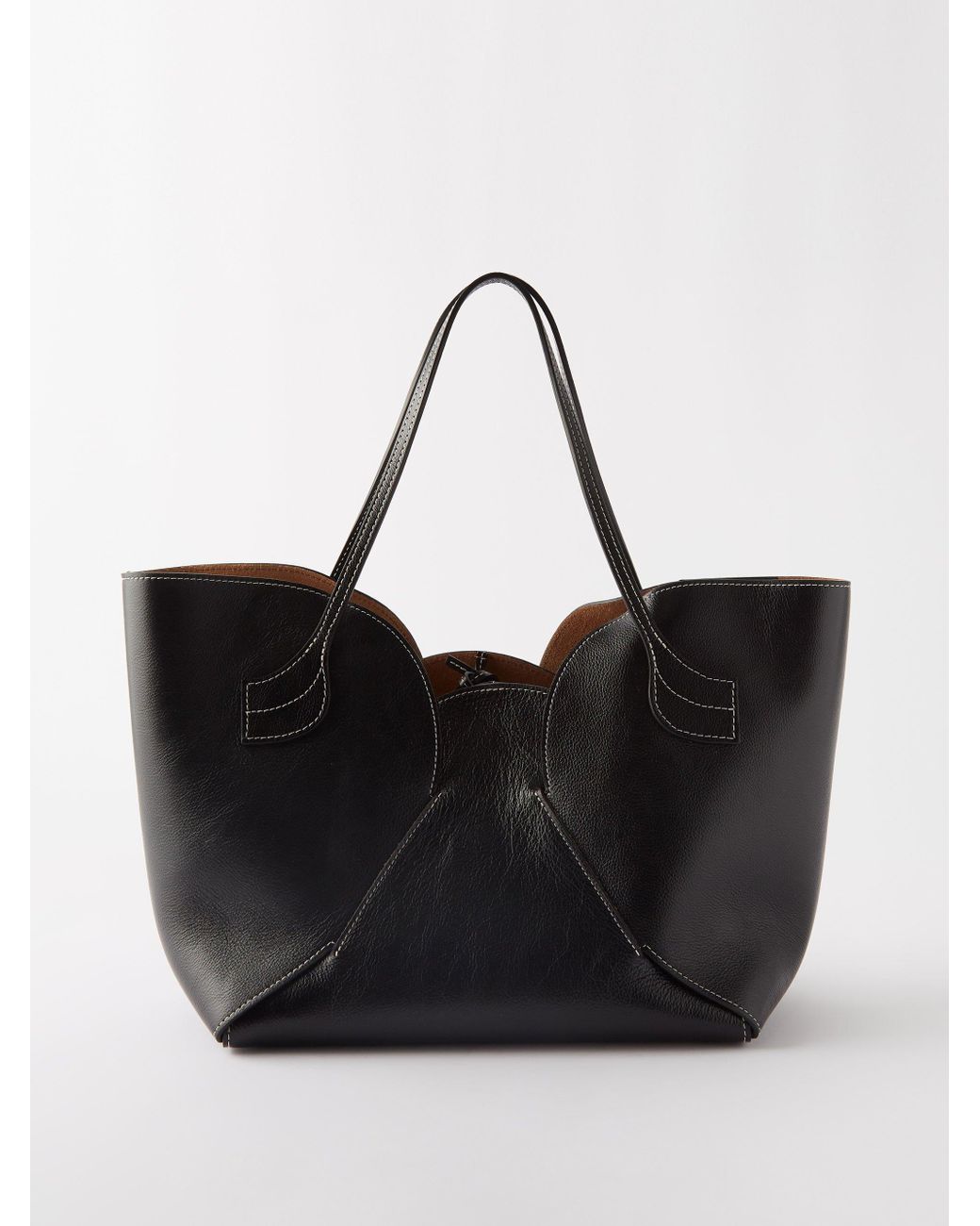 Hereu Sepal Large Leather Tote Bag in Black Lyst