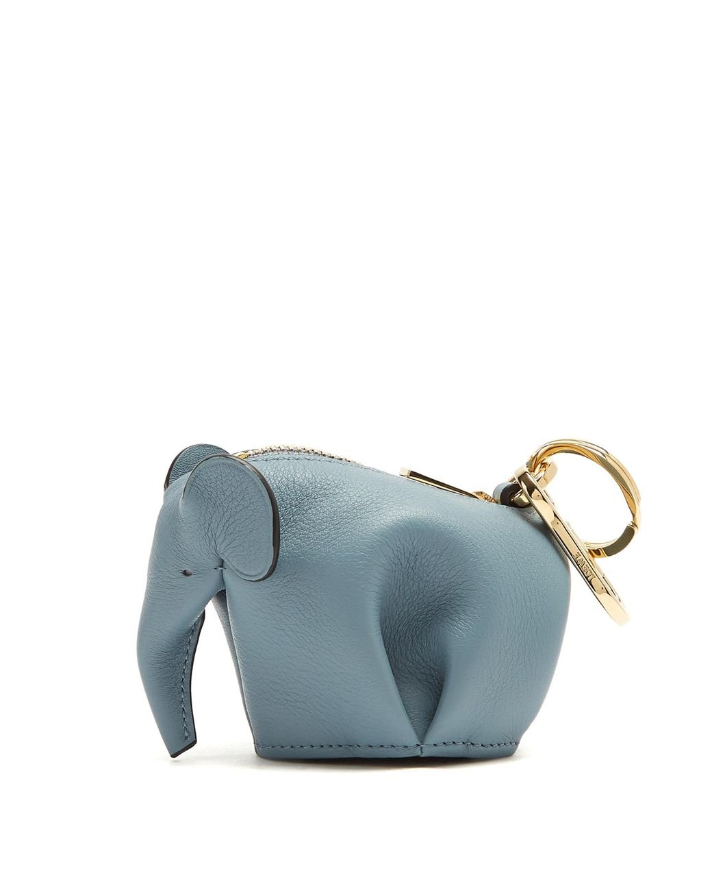 Loewe Blue Leather Elephant Purse Bag Charm Loewe