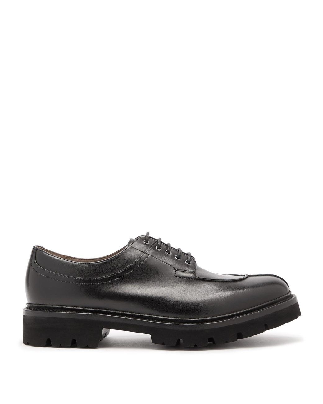 Grenson Percy Chunky-sole Leather Derby Shoes in Black for Men - Lyst
