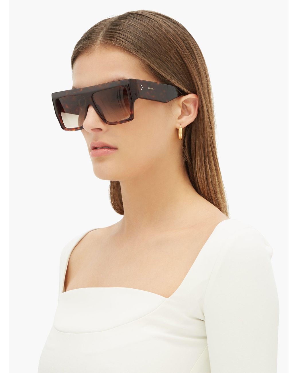 Celine chunky rectangle sunglasses Clearance